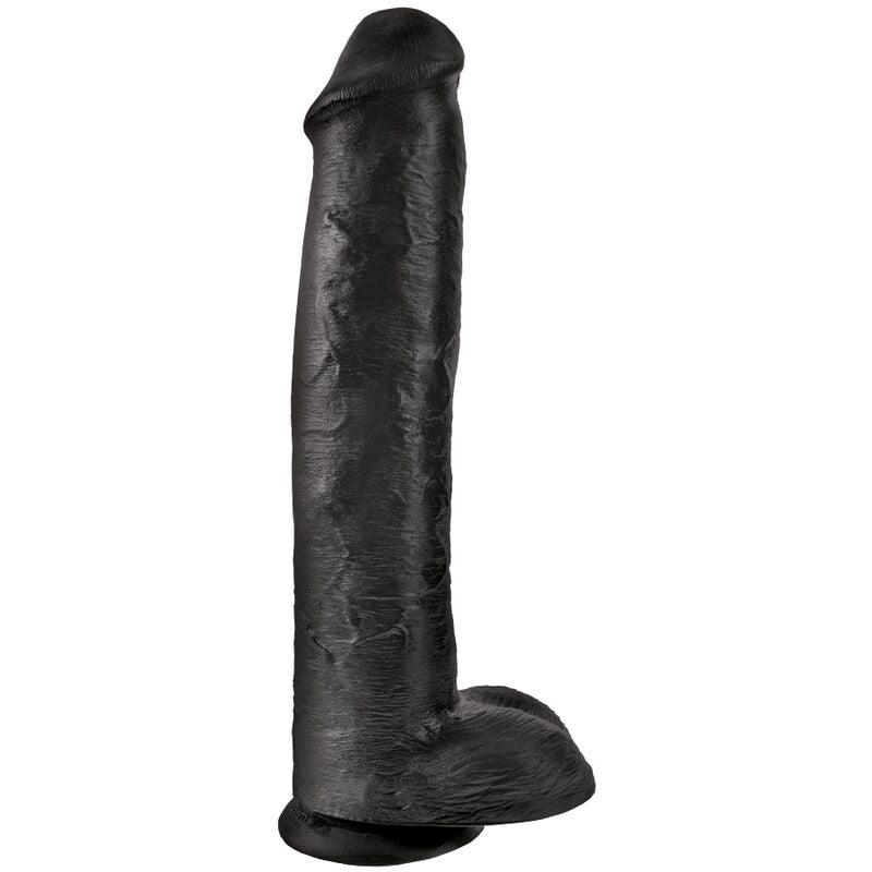 KING COCK - PENE REALISTICO CON TESTICULOS 34.2 CM NEGRO - Sensuana.es