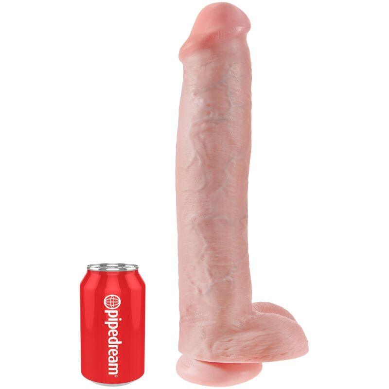 KING COCK - PENE REALISTICO CON TESTICULOS 34.2 CM NATURAL - Sensuana.es