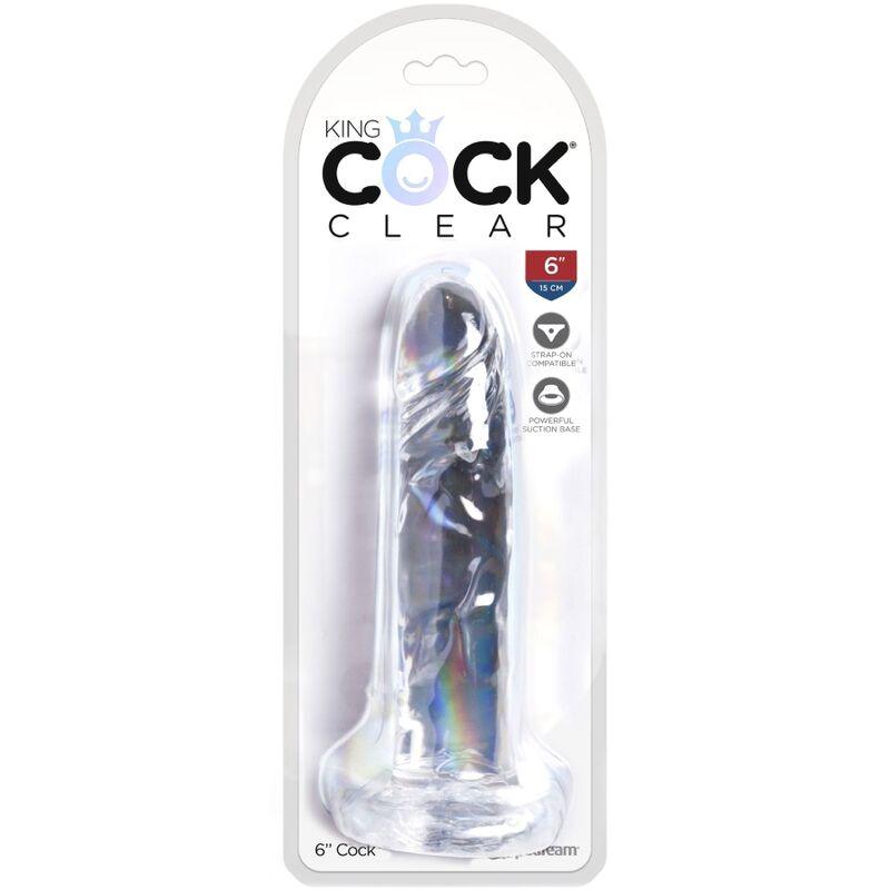 KING COCK - CLEAR PENE REALISTICO 15.5 CM TRANSPARENTE - Sensuana.es