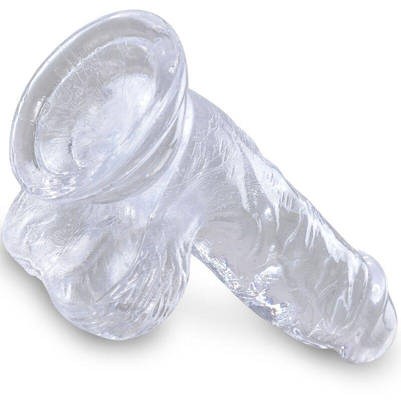 KING COCK - CLEAR PENE REALISTICO CON TESTICULOS 10.1 CM TRANSPARENTE - Sensuana.es