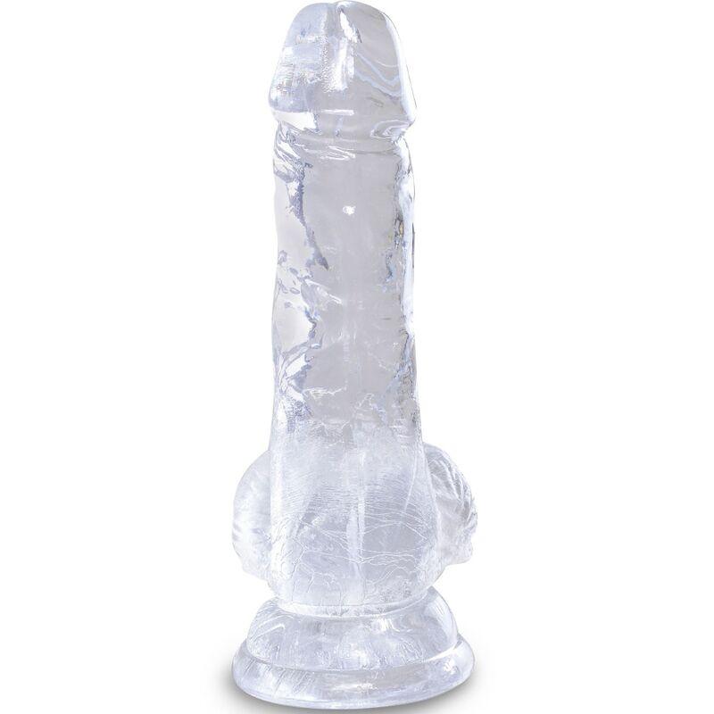 KING COCK - CLEAR PENE REALISTICO CON TESTICULOS 10.1 CM TRANSPARENTE - Sensuana.es