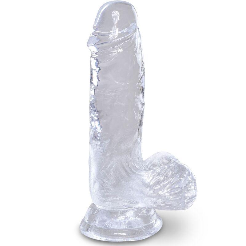 KING COCK - CLEAR PENE REALISTICO CON TESTICULOS 10.1 CM TRANSPARENTE - Sensuana.es