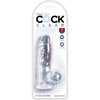 KING COCK - CLEAR PENE REALISTICO CON TESTICULOS 10.1 CM TRANSPARENTE - Sensuana.es