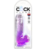 KING COCK - CLEAR PENE REALISTICO CON TESTICULOS 13.5 CM MORADO - Sensuana.es