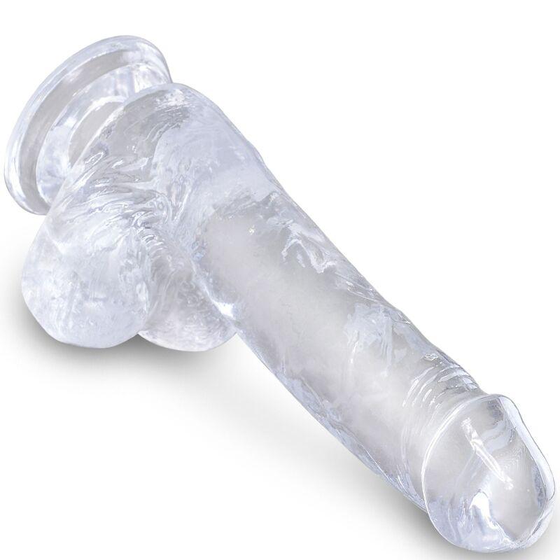 KING COCK - CLEAR PENE REALISTICO CON TESTICULOS 13.5 CM TRANSPARENTE - Sensuana.es