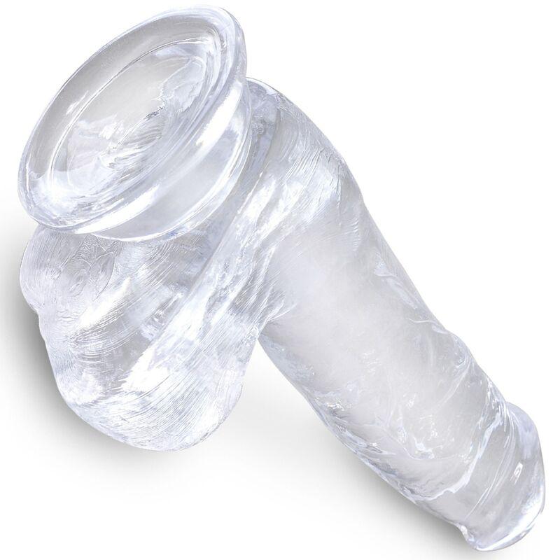 KING COCK - CLEAR PENE REALISTICO CON TESTICULOS 13.5 CM TRANSPARENTE - Sensuana.es