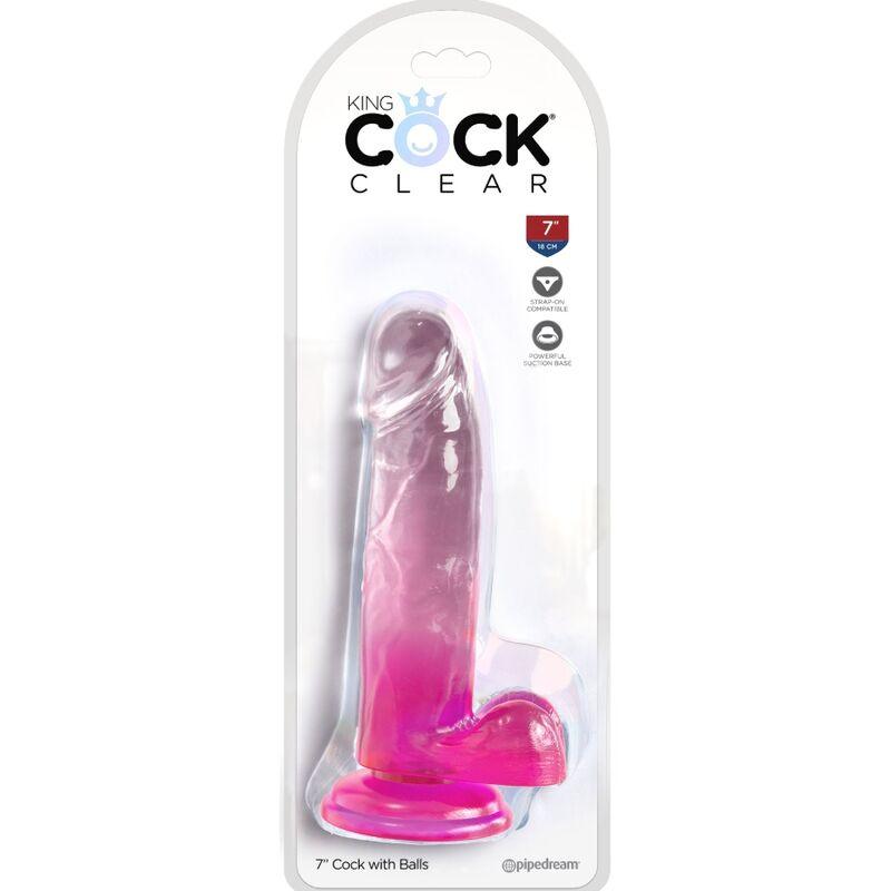 KING COCK - CLEAR PENE REALISTICO CON TESTICULOS 15.2 CM ROSA - Sensuana.es