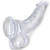 KING COCK - CLEAR PENE REALISTICO CURVADO CON TESTICULOS 16.5 CM TRANSPARENTE - Sensuana.es