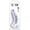 KING COCK - CLEAR PENE REALISTICO CURVADO CON TESTICULOS 16.5 CM TRANSPARENTE - Sensuana.es