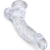 KING COCK - CLEAR PENE REALISTICO CURVADO CON TESTICULOS 16.5 CM TRANSPARENTE - Sensuana.es