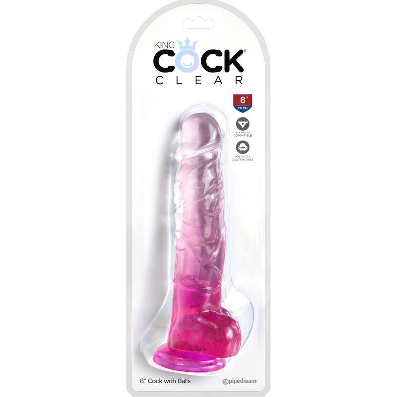 KING COCK - CLEAR PENE REALISTICO CON TESTICULOS 16.5 CM ROSA - Sensuana.es