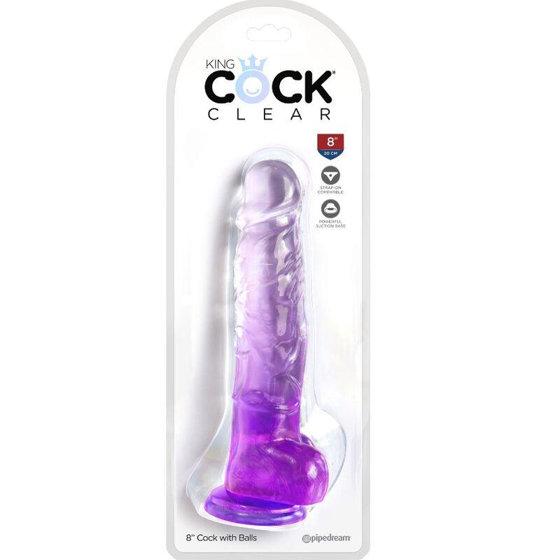 KING COCK - CLEAR PENE REALISTICO CON TESTICULOS 16.5 CM MORADO - Sensuana.es