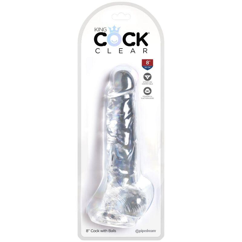 KING COCK - CLEAR PENE REALISTICO CON TESTICULOS 16.5 CM TRANSPARENTE - Sensuana.es