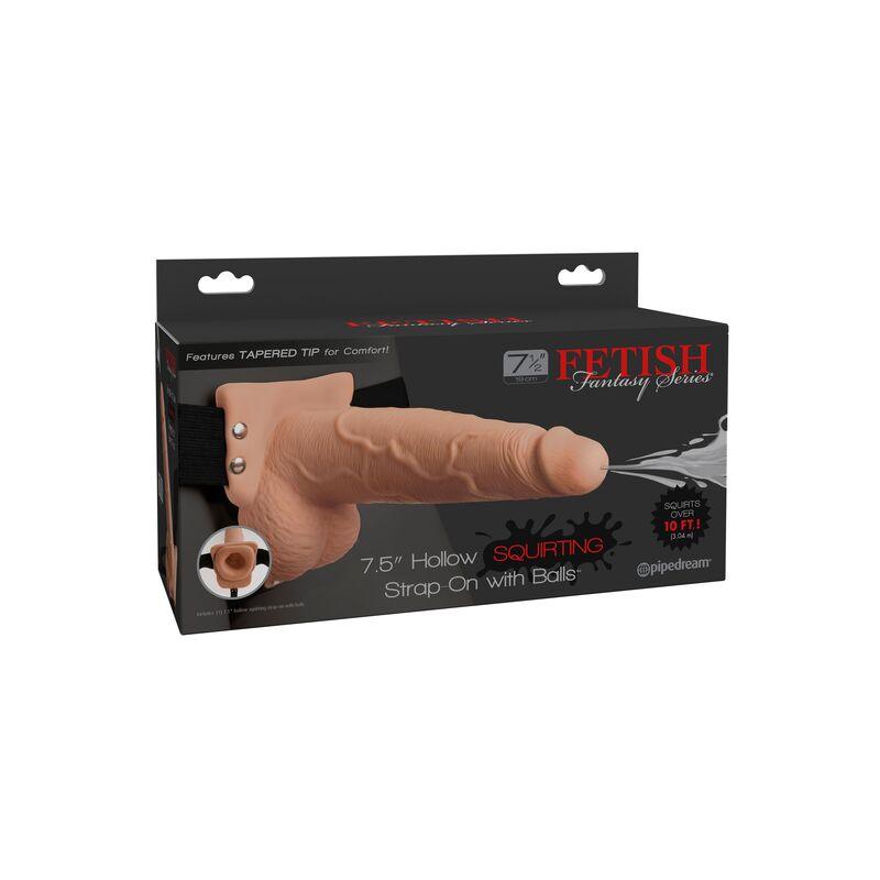 FETISH FANTASY SERIES - ARNES AJUSTABLE PENE REALISTICO CON TESTICULOS SQUIRTING 19 CM - Sensuana.es