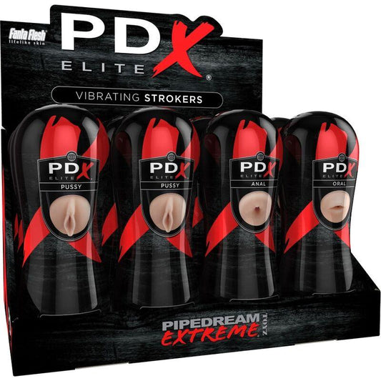 PDX ELITE - SET MASTURBADOR STROKER 12 UNIDADES: 6X VAGINA, 3X ANO, 3X BOCA - Sensuana.es