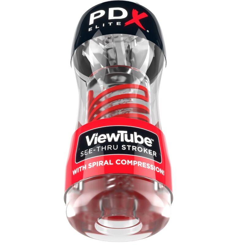 PDX ELITE - MASTURBADOR STROKER VIEWTUBE 2 COMPRESION ESPIRAL TRANSPARENTE - Sensuana.es