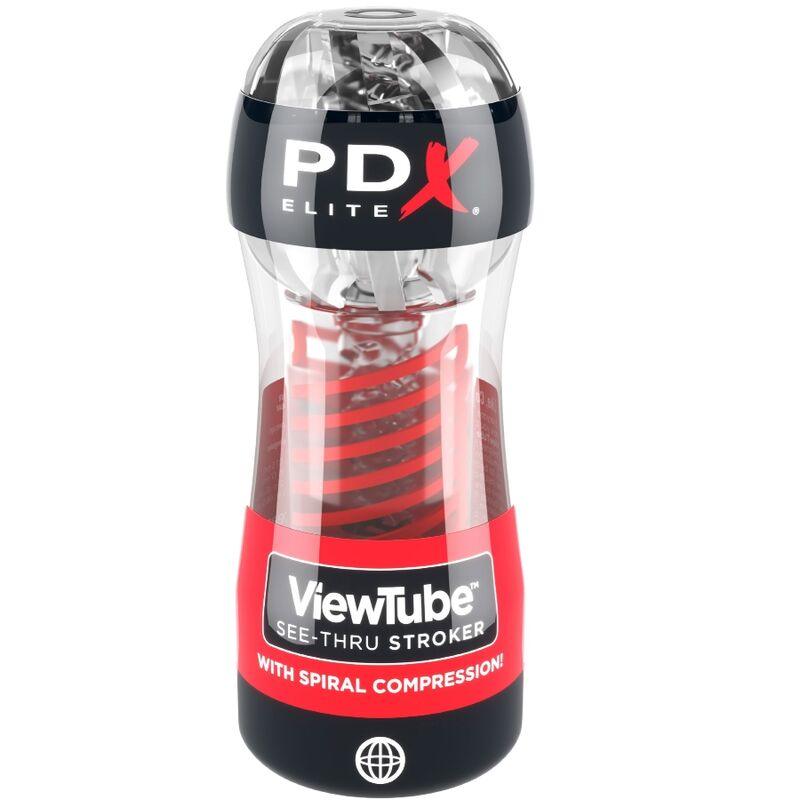 PDX ELITE - MASTURBADOR STROKER VIEWTUBE 2 COMPRESION ESPIRAL TRANSPARENTE - Sensuana.es