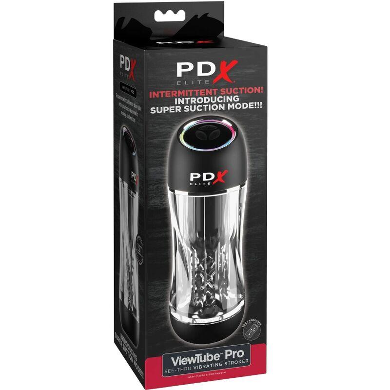 PDX ELITE - MASTURBADOR STROKER VIEWTUBE PRO VIBRADOR TRANSPARENTE - Sensuana.es