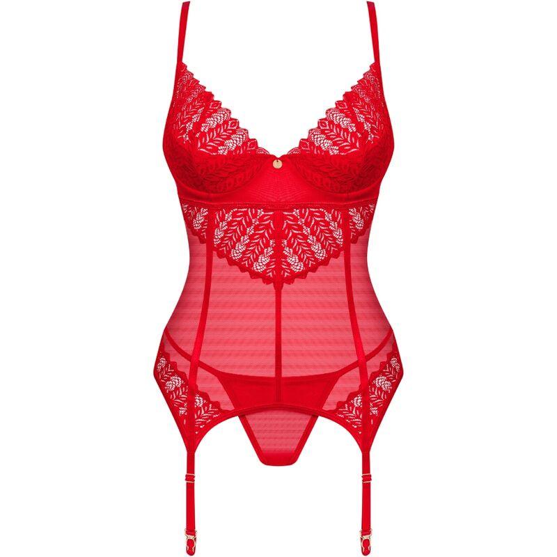 OBSESSIVE - INGRIDIA CORSET & TANGA ROJO XS/S - Sensuana.es