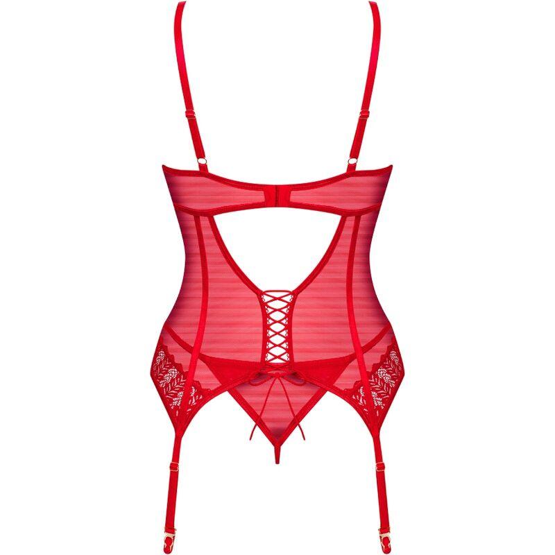 OBSESSIVE - INGRIDIA CORSET & TANGA ROJO XS/S - Sensuana.es