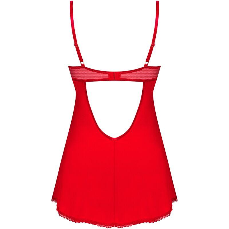 OBSESSIVE - INGRIDIA CHEMISE & TANGA ROJO XS/S - Sensuana.es