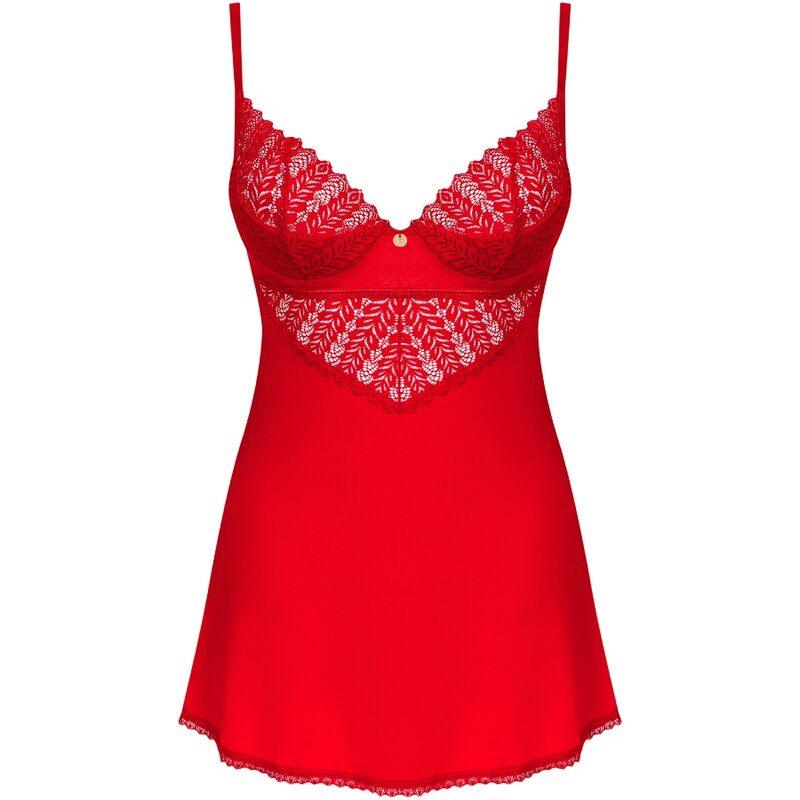 OBSESSIVE - INGRIDIA CHEMISE & TANGA ROJO XS/S - Sensuana.es