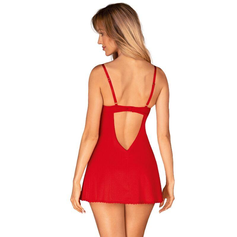 OBSESSIVE - INGRIDIA CHEMISE & TANGA ROJO XS/S - Sensuana.es