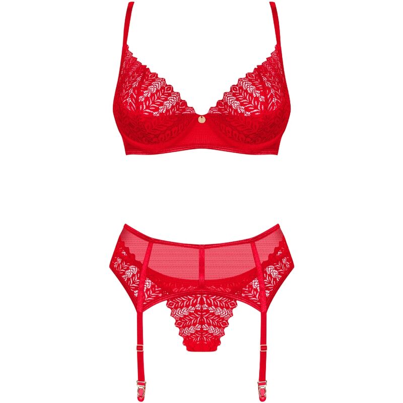 OBSESSIVE - INGRIDIA SET DOS PIEZAS CROTCHLESS ROJO XL/XXL - Sensuana.es