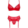 OBSESSIVE - INGRIDIA SET DOS PIEZAS CROTCHLESS ROJO XL/XXL - Sensuana.es