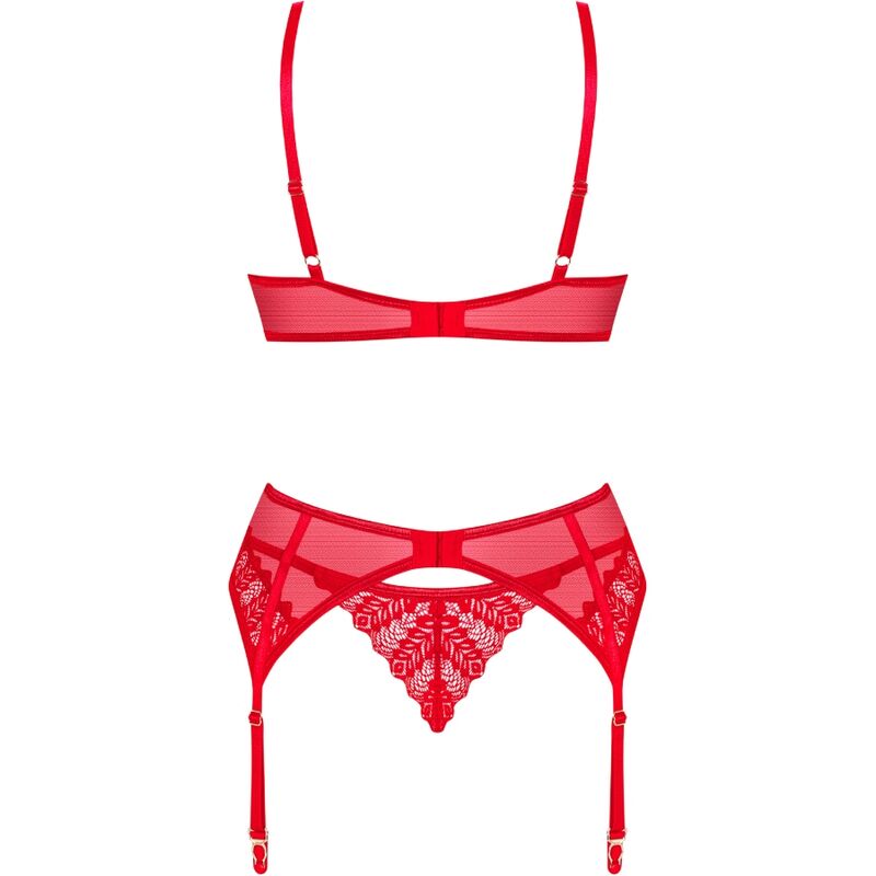 OBSESSIVE - INGRIDIA SET DOS PIEZAS CROTCHLESS ROJO XL/XXL - Sensuana.es