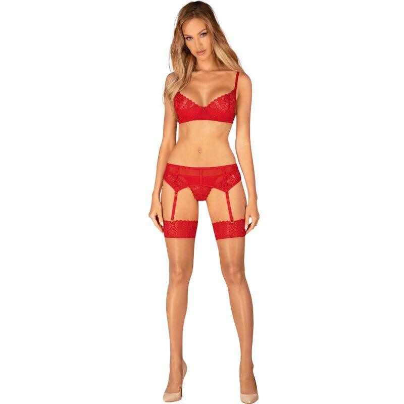 OBSESSIVE - INGRIDIA SET TRES PIEZAS ROJO XS/S - Sensuana.es