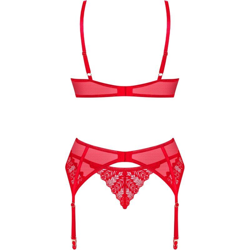 OBSESSIVE - INGRIDIA SET TRES PIEZAS ROJO XS/S - Sensuana.es