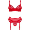 OBSESSIVE - INGRIDIA SET TRES PIEZAS ROJO XS/S - Sensuana.es