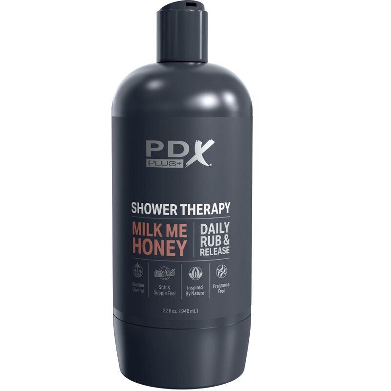 PDX PLUS - MASTURBADOR STROKER DISEÑO DISCRETO DE BOTE CHAMPU MILK ME HONEY CARAMELO - Sensuana.es