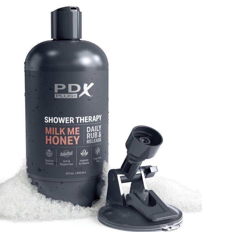 PDX PLUS - MASTURBADOR STROKER DISEÑO DISCRETO DE BOTE CHAMPU MILK ME HONEY CARAMELO - Sensuana.es