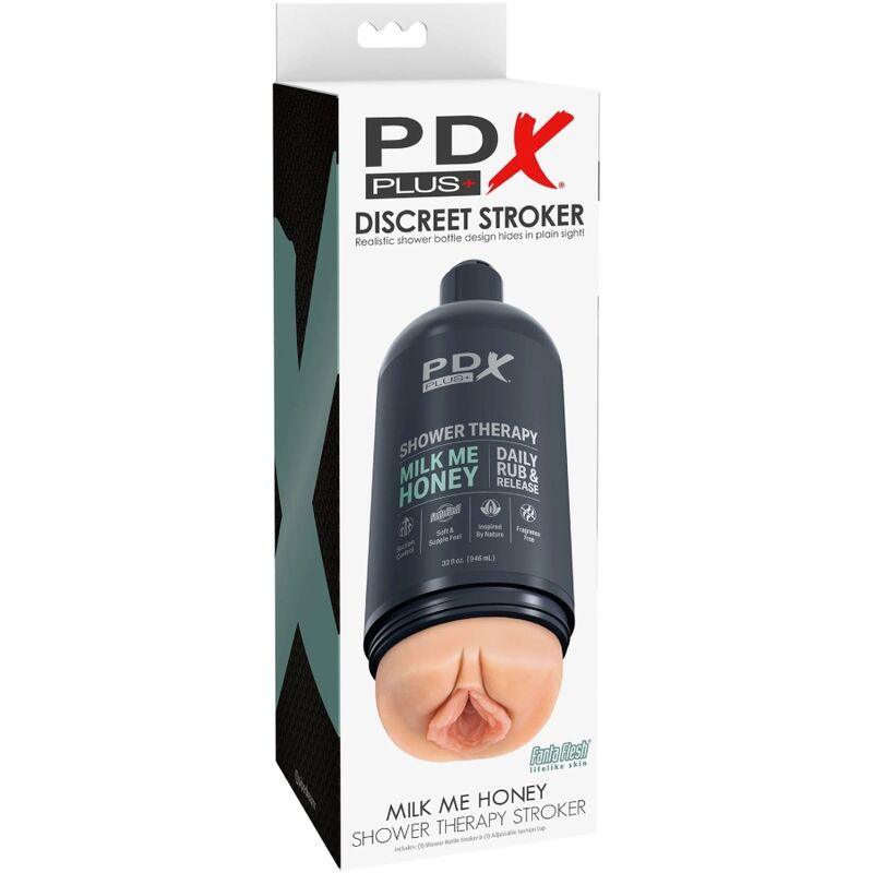 PDX PLUS - MASTURBADOR STROKER DISEÑO DISCRETO DE BOTE CHAMPU MILK ME HONEY - Sensuana.es