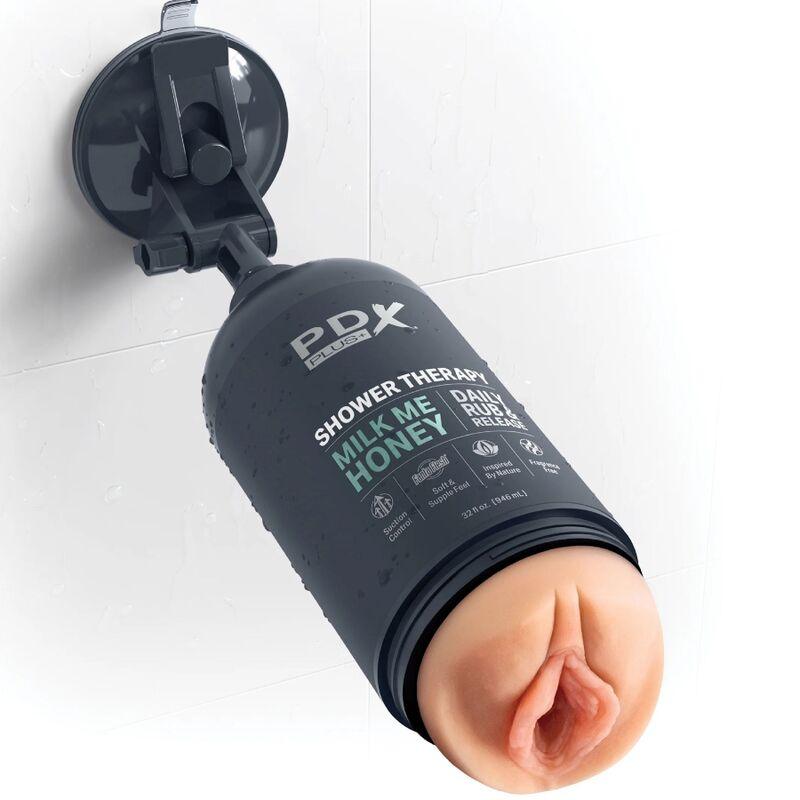 PDX PLUS - MASTURBADOR STROKER DISEÑO DISCRETO DE BOTE CHAMPU MILK ME HONEY - Sensuana.es