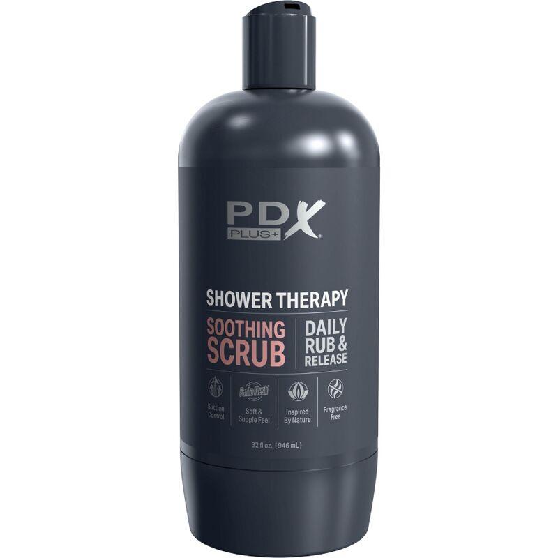 PDX PLUS - MASTURBADOR STROKER DISEÑO DISCRETO DE BOTE CHAMPU SOOTHING SCRUB CARAMELO - Sensuana.es