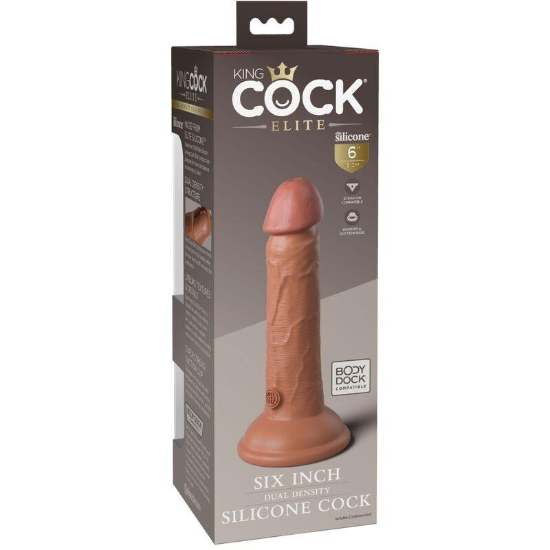 KING COCK - ELITE DILDO REALISTICO SILICONA 15.2 CM CARAMELO - Sensuana.es