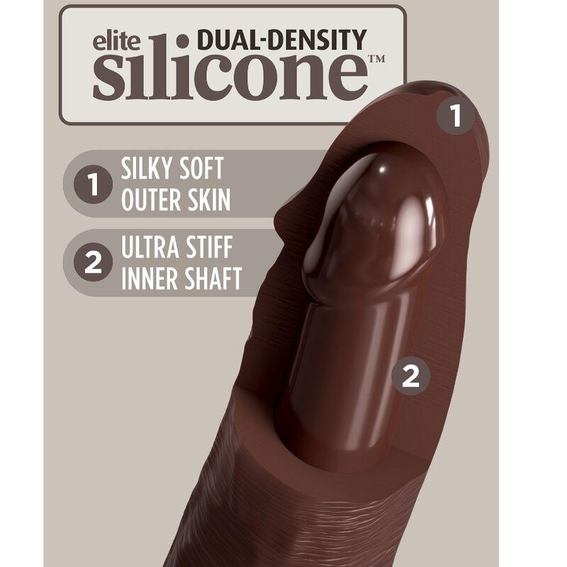 KING COCK - ELITE DILDO REALISTICO SILICONA 17.8 CM MARRON - Sensuana.es