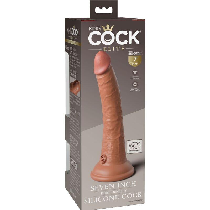 KING COCK - ELITE DILDO REALISTICO SILICONA 17.8 CM CARAMELO - Sensuana.es