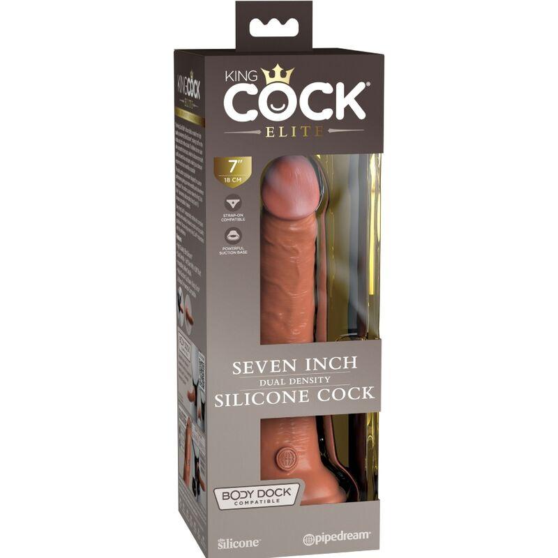 KING COCK - ELITE DILDO REALISTICO SILICONA 17.8 CM CARAMELO - Sensuana.es