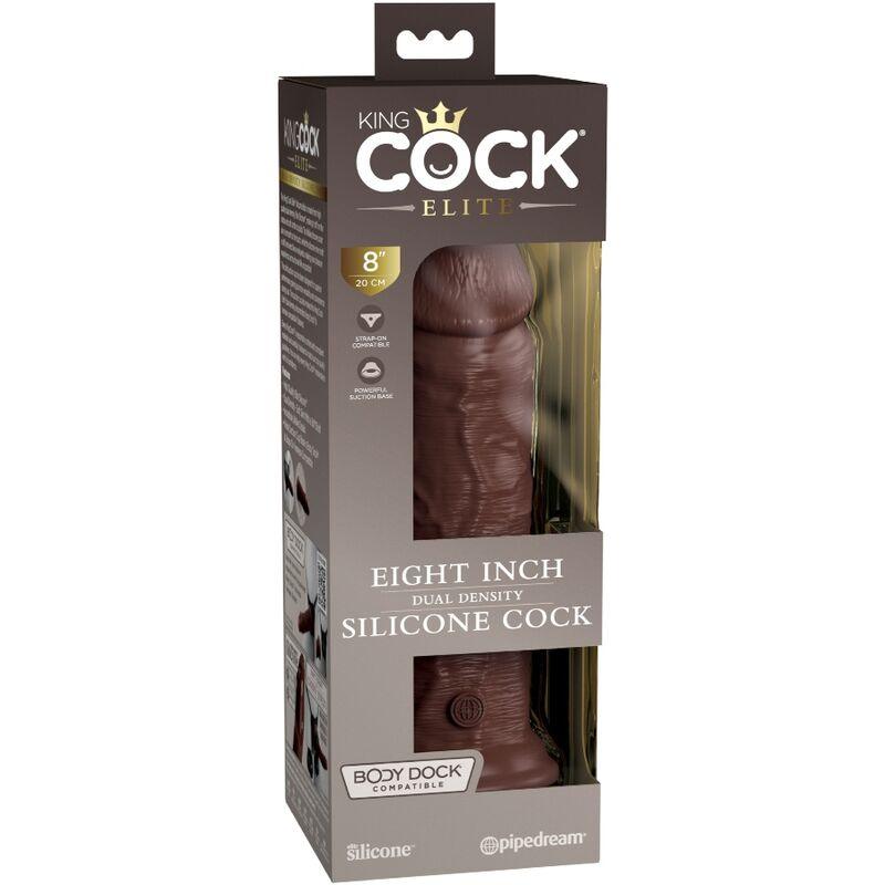 KING COCK - ELITE DILDO REALISTICO SILICONA 20.3 CM MARRON - Sensuana.es