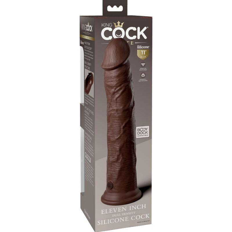 KING COCK - ELITE DILDO REALISTICO SILICONA 28 CM MARRON - Sensuana.es