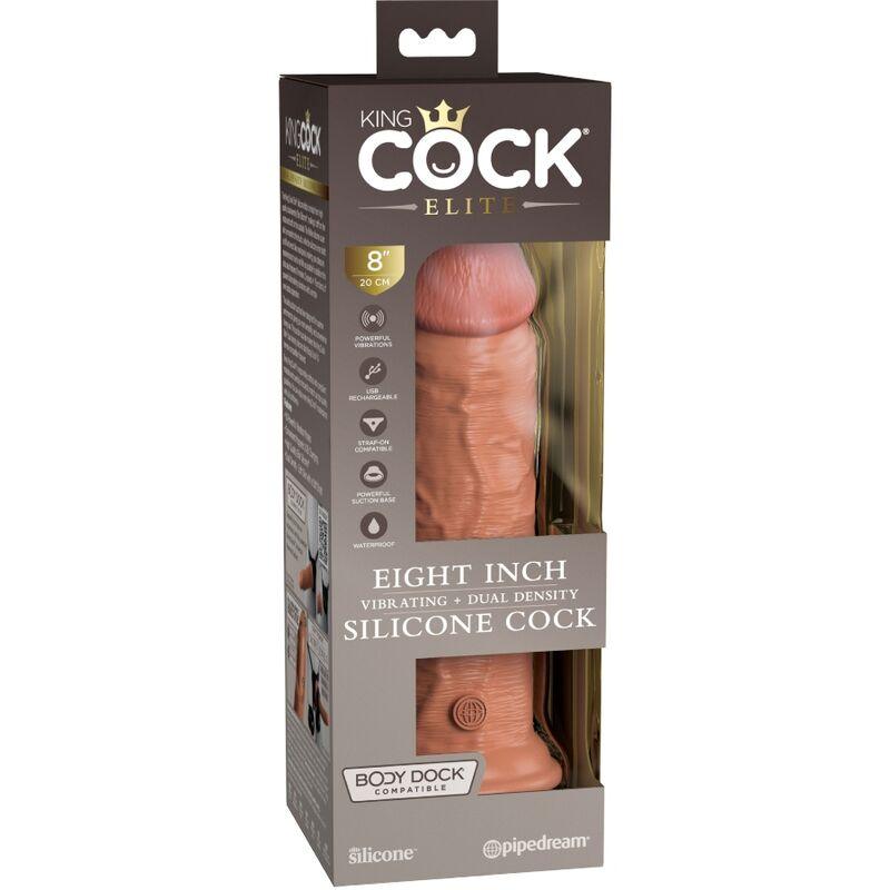 KING COCK - ELITE DILDO REALISTICO VIBRADOR & SILICONA 20.3 CM CARAMELO - Sensuana.es