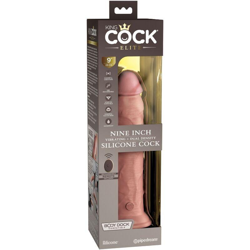 KING COCK - ELITE DILDO REALISTICO VIBRADOR & SILICONA CONTROL REMOTO 23 CM - Sensuana.es