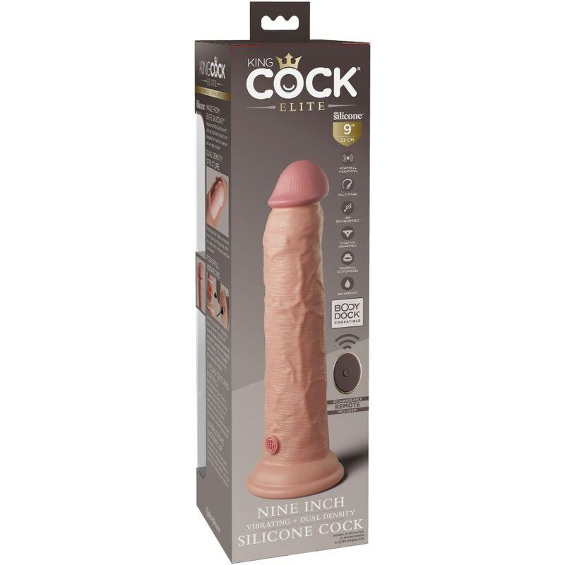 KING COCK - ELITE DILDO REALISTICO VIBRADOR & SILICONA CONTROL REMOTO 23 CM - Sensuana.es