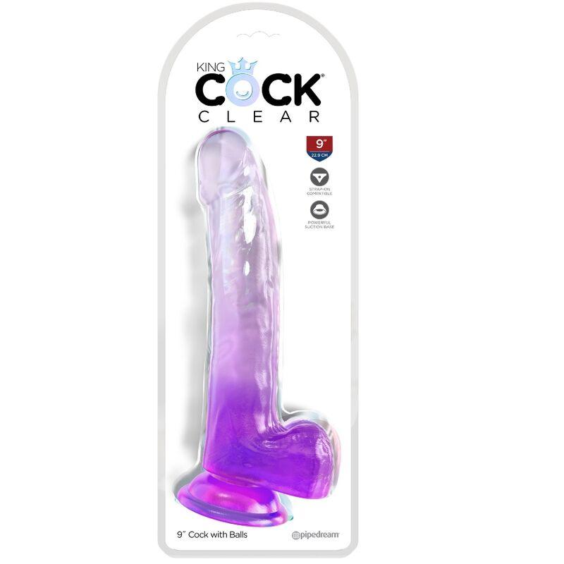 KING COCK - CLEAR DILDO CON TESTICULOS 20.3 CM MORADO - Sensuana.es