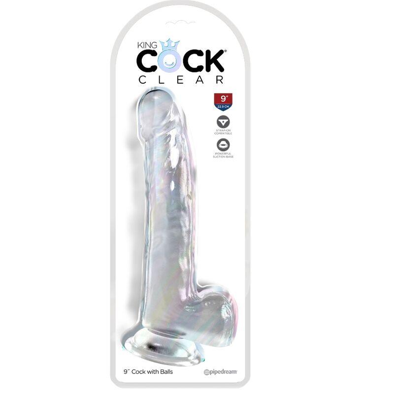 KING COCK - CLEAR DILDO CON TESTICULOS 20.3 CM TRANSPARENTE - Sensuana.es