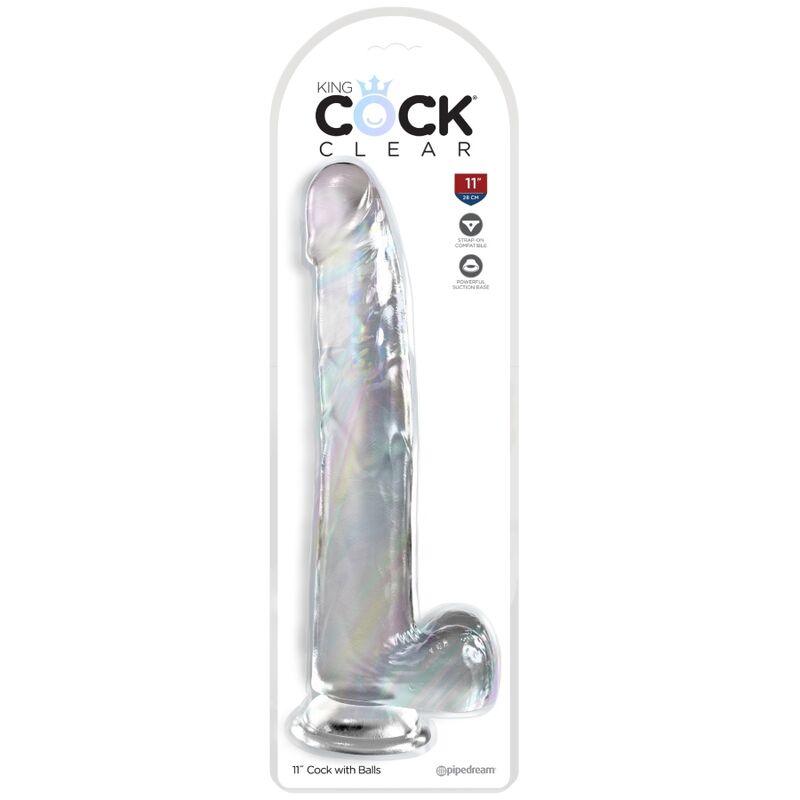 KING COCK - CLEAR DILDO CON TESTICULOS 24.8 CM TRANSPARENTE - Sensuana.es